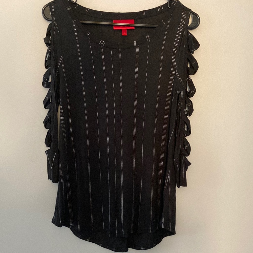Jennifer Lopez top, XS, Black/Silver